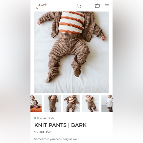Goumi knit pants, size 3-6 months - Picture 6 of 6